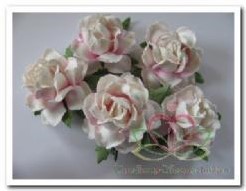 Mulberry roos Old White/Softpink 3. 5 cm./pak 50 Mulberry roos O