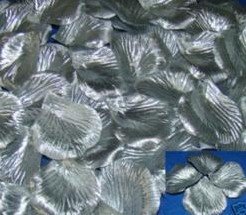 Blad zijde blaadjes zilver rozenblaadjes / pakje Blad zijde blaadjes zilve