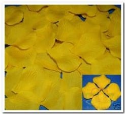 Blad zijde blaadjes Geel rozenblaadjes / pakje Blad zijde blaadjes Geel