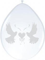 Ballon 30cm. Duiven Cremewit Metallic 8st Ballon 30cm. Dui