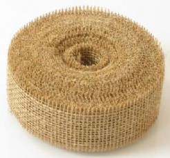 -Jute juteband, +/- 5 cm. naturel rol +/- 40 m Open structuur