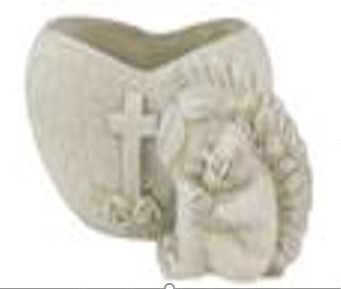 Pot Heart Angel Remember L15.5w12.0h10.0 Engel polystone