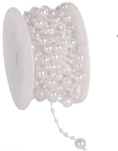 Parelketting rol 10 meter WIT 3+8 mm Parelketting