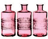 Gekleurde glazen flesjes Porto Softroze  / stuk Porto bottle Ø7,5 h.14,5 cm