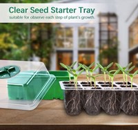 Set van 5 Seed Starter box MET kweeklamp EN DIGITAL CONTROL 5 lampen 12/60 cellen Vensterbankkasjes met verstelbare ventilatie en zaaihulpjes-2