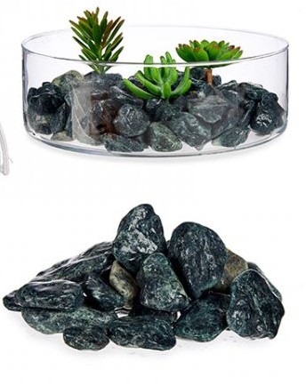 Natuurstenen Kiezel 1,5 cm - 5 cm 2 kilo donkergrijs Emmer steentjes