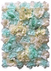 Flowerwall Flower Wall 40*60cm.  Zeegroen Lichtblauw Aqua Rozen en Hortensia kleurnr 5 Flowerwall de Luxe, mooi vol te combineren met kleur 19