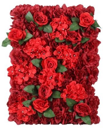 Flowerwall Flower Wall 40*60cm. 3D Rood met groen KANT EN KLAAR! luxe rode flowerwall