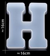 Siliconenmal 16 cm Letter H voor Epoxy Resin, Zeep, Kaars etc