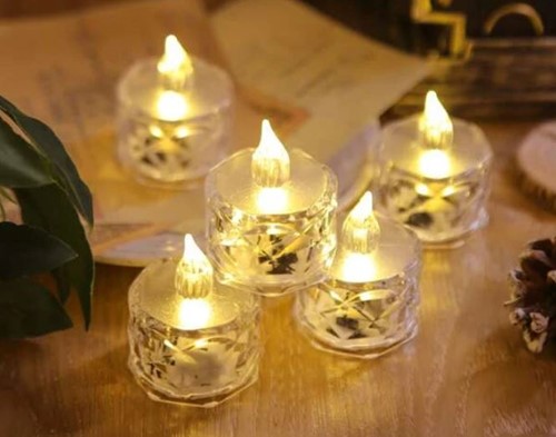 Led Waxinelichtje waxinelichtjes IJskristal set van 4 mooie waxinelichtjes incl batterijen