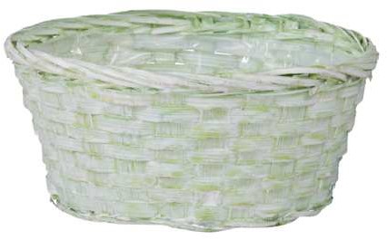 Actie Rieten mand Bamboe basket 20*9cm Pastelgroen Mintgroen/ st goedkope ondergrond