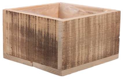 Houten tafeldeco Wooden crate 20x20x12cm Houten bloembak