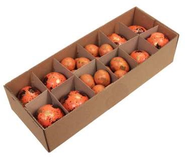Actie 32 Eieren mix 8 kippeneieren+24 kwarteleitjes Oranje leeggeblazen voor decoratie