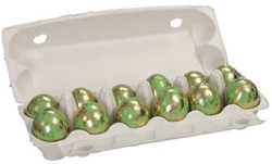 Actie 12 Eieren kippeneieren Goud Spikkel Groen leeggeblazen voor decoratie