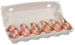 Actie 12 Eieren kippeneieren Goud Spikkel Roze leeggeblazen voor decoratie