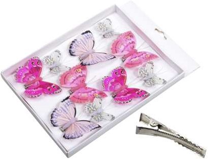 Vlinders Pink Roze tinten 5-8 cm. Pak 10 st Vlinder Vlinders