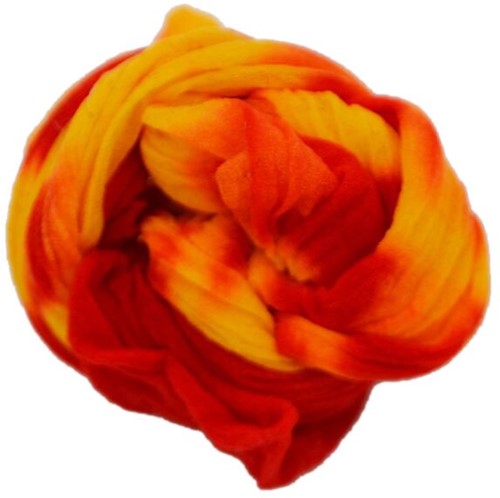 Nylon 30 Oranje-Rood 2tonevoor het maken van bloemen, pakje van 5 Nylon