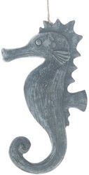 Polyresin Zeepaardje Seahorse 12*4*23cm. lichtblauw zeepaardje