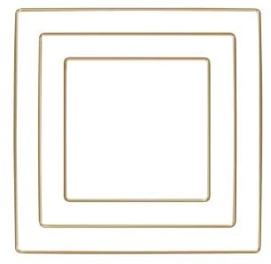 Metalen ringen VIERKANT 20cm, goud Metalen ringen vierkant gesorteerd, elk 1x15cm, 20cm, 25cm, box 3st., goud
