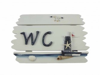 Maritiem WC bordje serie seaside 23x14cm. Maritiem WC bordje