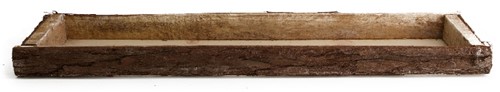 Houten tafeldeco Wooden tray 58x14x4cm Naturel met schors Houten tafeldeco