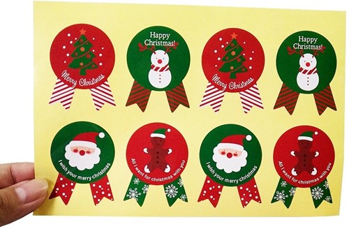 80 Stickers Labels Kerstetiketten Kerst sluitsticker