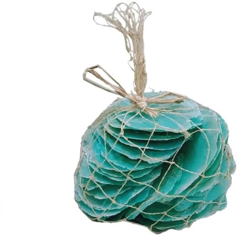 Capiz Camar schelpen Turquoise Aquamarijn in Abaca Visnet 1 kg turquoise 1 kilo