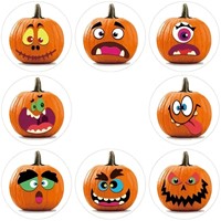 500 Stickers Labels Rol Halloween pompoen rol etiketten-2