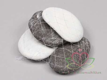 Riviersteen groot 1000 gram. Brown/White Stenen