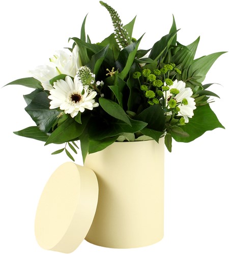 Bloemendoos hoedendoos KARTON Ø13XH17CM Geel Schattig bloemendoosje leeg