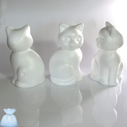 Styropor Kat 24 cm. voor bijvoorbeeld roosjes per stuk Kat van piepschuim