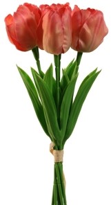 Actie Tulp Tulpen Coral 33cm Bundel 5st Merk: PURE   Zijde Tulpen