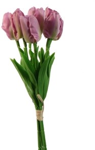 Actie Tulp Tulpen Lavendel Lavender 33cm Bundel 5st Merk: PURE   Zijde Tulpen