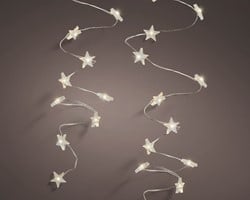 Stervormige Micro LED kerstverlichting, 95 cm, 20 lampjes, batterij, timer, binnen, Lumineo