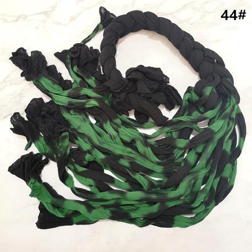 Nylon Groen Zwart 2tone voor het maken van bloemen, pakje van 5 Nylon