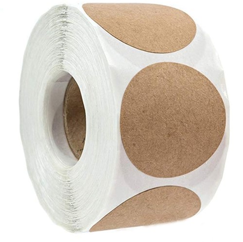 500 KRAFTKLEURIGE Blanco Stickers Labels 2.5 cm 1" Sluitsticker om zelf op te printen