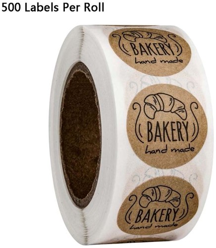 500 Stickers Labels Bakery Handmade Sluitsticker
