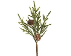 Kersthanger, steker Sober naturel met wintergroen dennenappel 22 cm Per Stuk