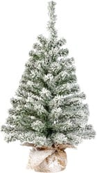 Imperial Kunst kerstboom, 75 cm, besneeuwd, jute zak, voor binnen