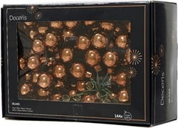 Balletjes op draad 2 cm Espresso Glans doos 144 stuks kerstballen