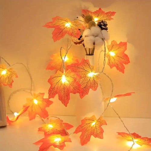 Herfst Ledstring Esdoornblad Herfstblad Maple Leaf Styling LED Fairy Lights 3meter 20 leds Met filmpje