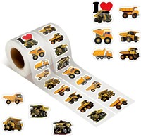 500 Stickers Labels Vrachtwagen Dumper beloning 2,5 cm rond   Sluitsticker