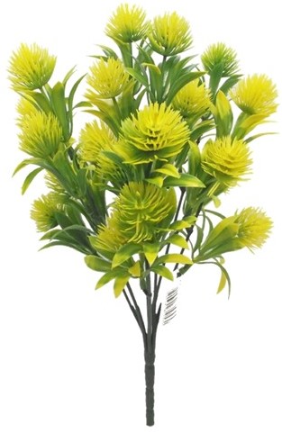 Vuller 32cm PLASTIC FILLER BUSH YELLOW/GREEN corsage vuller of in klein potje