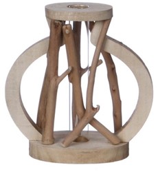 Decoratief Drijfhout met reageerbuis l.14 w.7 h.18.5 cm   ook leuk voor stekjes