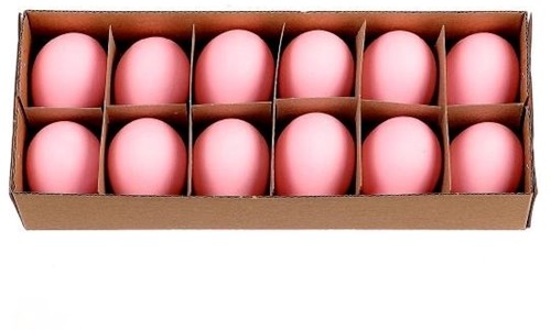Kippeneieren Roze 12 stuks echte leeggeblazen eieren voor decoratie