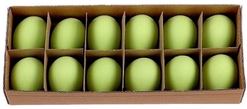 Kippeneieren Groen  12 stuks echte leeggeblazen eieren voor decoratie