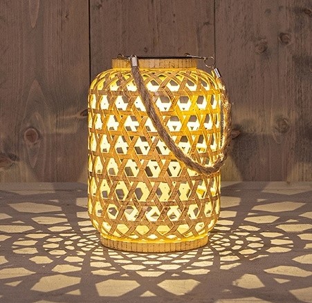 Solar Lantern Windlicht Anna's Collection SOLAR LANTAARN 15X21CM NATUREL Ledcandle voor bloemschikken en decoratie