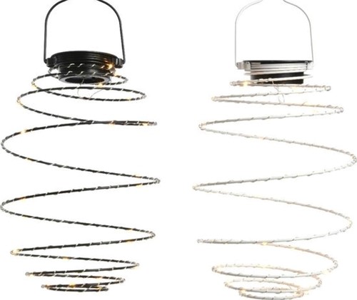Solar Lantern Windlicht Metaal diameter 16 cm Zwart links op foto Ledcandle voor bloemschikken en decoratie