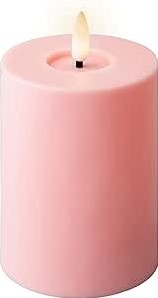 Actie Lumineo LED kaars WAX steady kan Buiten, met timer, Roze Babyroze/warm wit dia7cm H 12.3cm / st Ledcandle vlameffect voor bloemschikken en decoratie