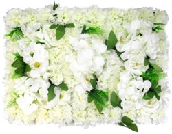 Flowerwall Flower Wall 40*60cm. 3D Pioen Anjer Hydrangea en blad Flowerwall Ivory en groen